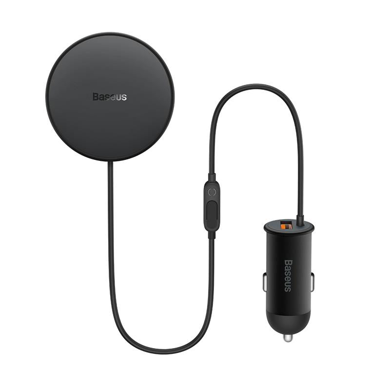 BASEUS UCHWYT SAMOCHODOWY CW01 3W1 Z FUNKCJĄ ŁADOWANIA BEZPRZEWODOWEGO 15W I ŁADOWARKĄ SAMOCHODOWĄ USB-C 25W CZARNY