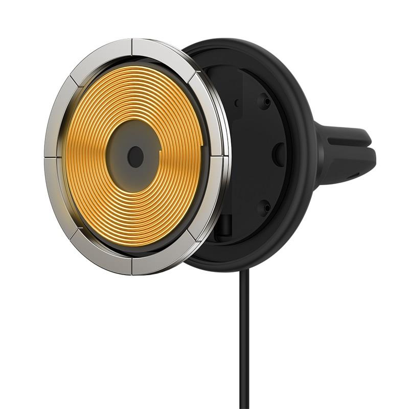 BASEUS UCHWYT SAMOCHODOWY CW01 3W1 Z FUNKCJĄ ŁADOWANIA BEZPRZEWODOWEGO 15W I ŁADOWARKĄ SAMOCHODOWĄ USB-C 25W CZARNY