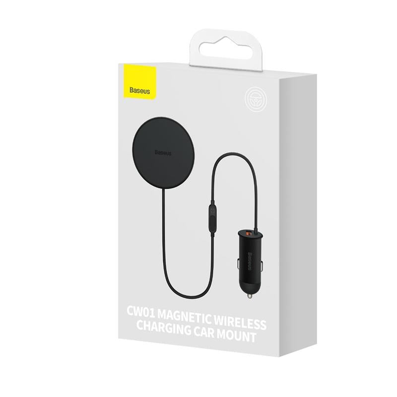 BASEUS UCHWYT SAMOCHODOWY CW01 3W1 Z FUNKCJĄ ŁADOWANIA BEZPRZEWODOWEGO 15W I ŁADOWARKĄ SAMOCHODOWĄ USB-C 25W CZARNY