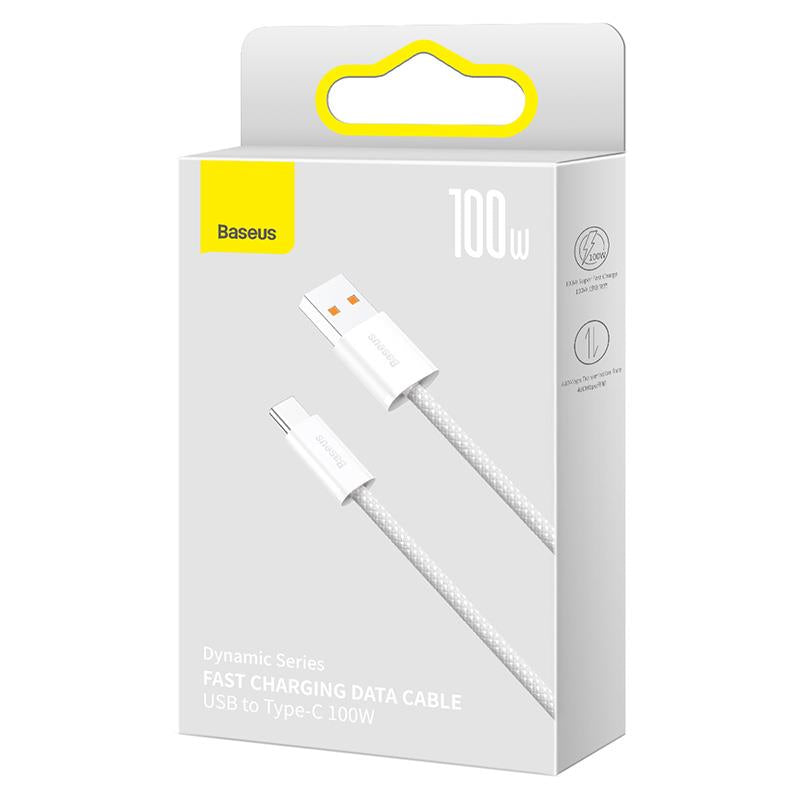 BASEUS KABEL DYNAMIC USB - USB-C 2,0M BIAŁY 100W