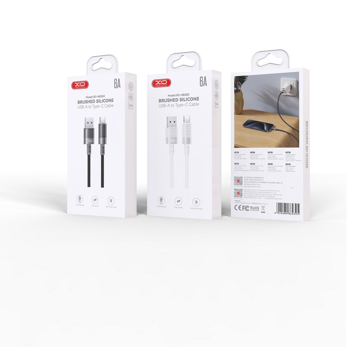 XO KABEL NB282 USB - USB-C 1,0M 6A BIAŁY