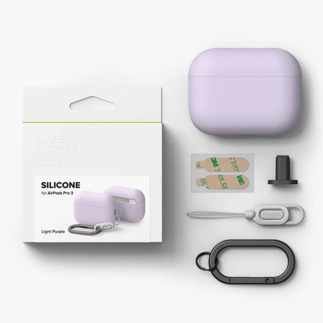 ETUI NA SŁUCHAWKI RINGKE SILICONE APPLE AIRPODS PRO 3 LIGHT PURPLE FIOLETOWE