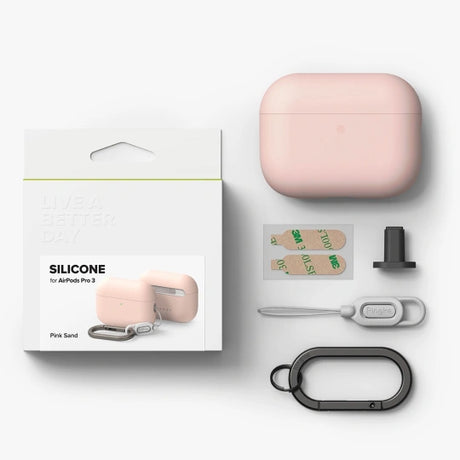ETUI NA SŁUCHAWKI RINGKE SILICONE APPLE AIRPODS PRO 3 PINK SAND RÓŻOWE