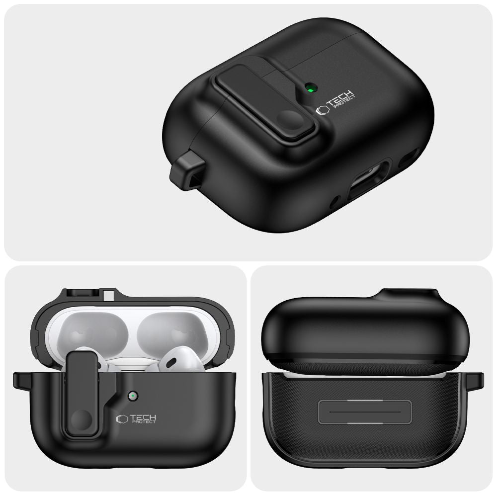 ETUI NA SŁUCHAWKI TECH-PROTECT SLIM HOOK APPLE AIRPODS PRO 1 / 2 BLACK CZARNE