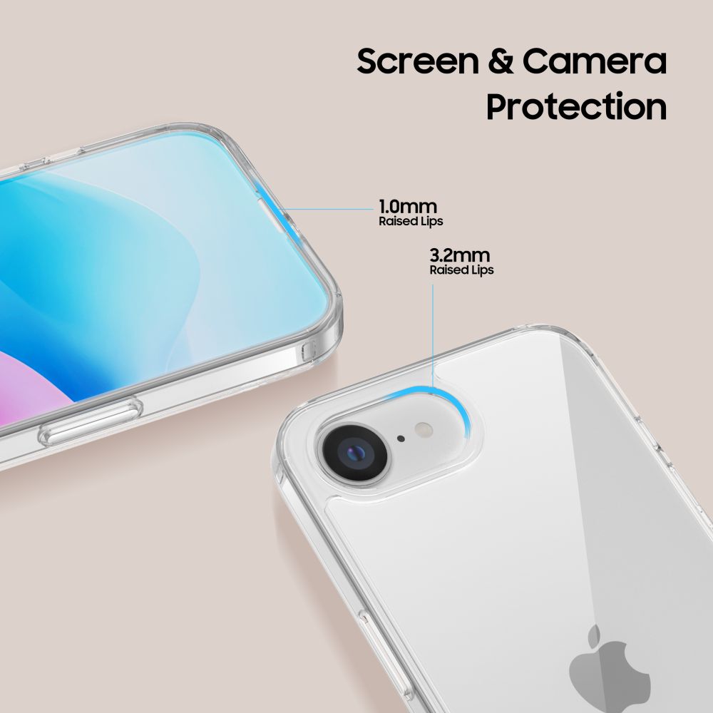 ETUI TECH-PROTECT FLEXAIR HYBRID IPHONE 16E CLEAR TRANSPARETNE