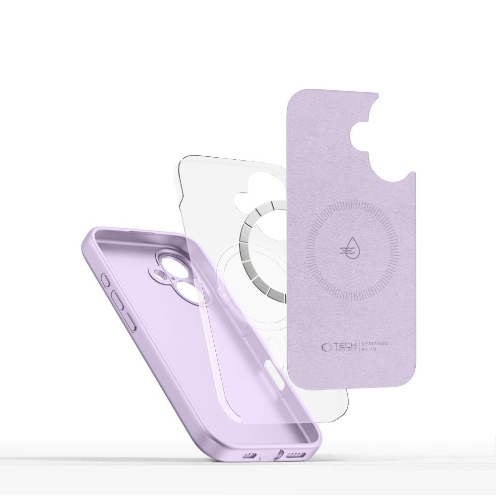 ETUI TECH-PROTECT LIQUID SILICONE MAGSAFE IPHONE 16E FIOLETOWE
