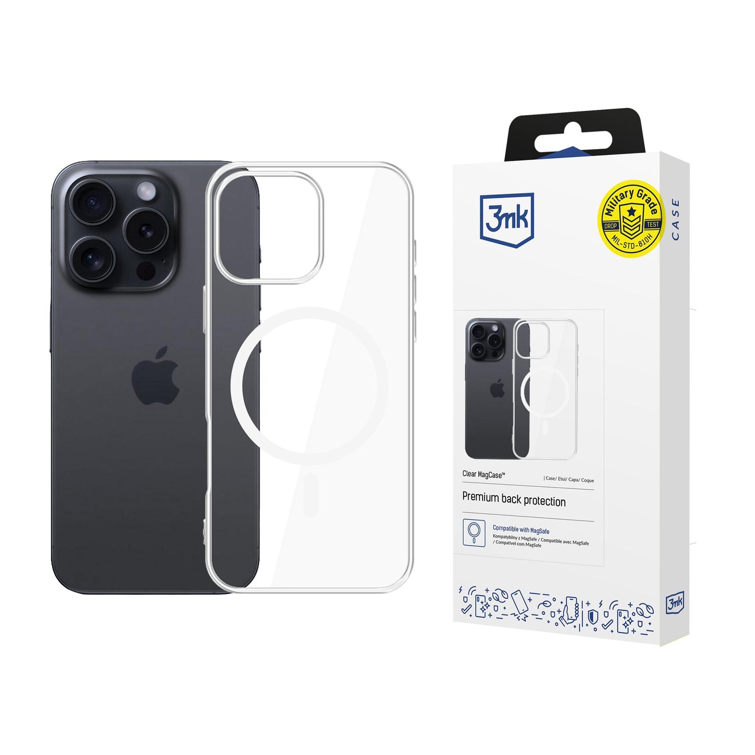 ETUI APPLE IPHONE 16 PRO MAX - 3MK CLEAR MAGCASE