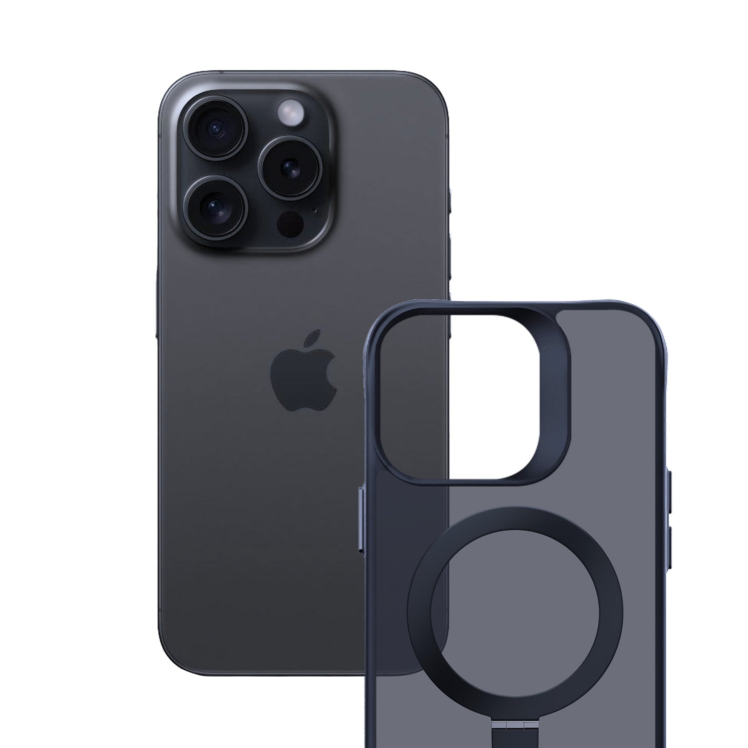 ETUI APPLE IPHONE 15 PRO MAX - 3MK SMOKE CASE MAG&STAND