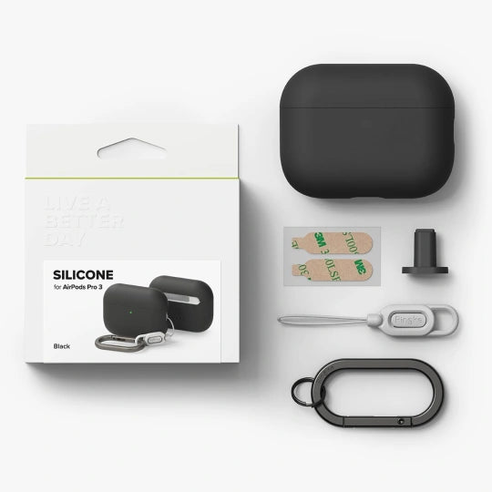 ETUI NA SŁUCHAWKI RINGKE SILICONE APPLE AIRPODS PRO 3 BLACK CZARNE