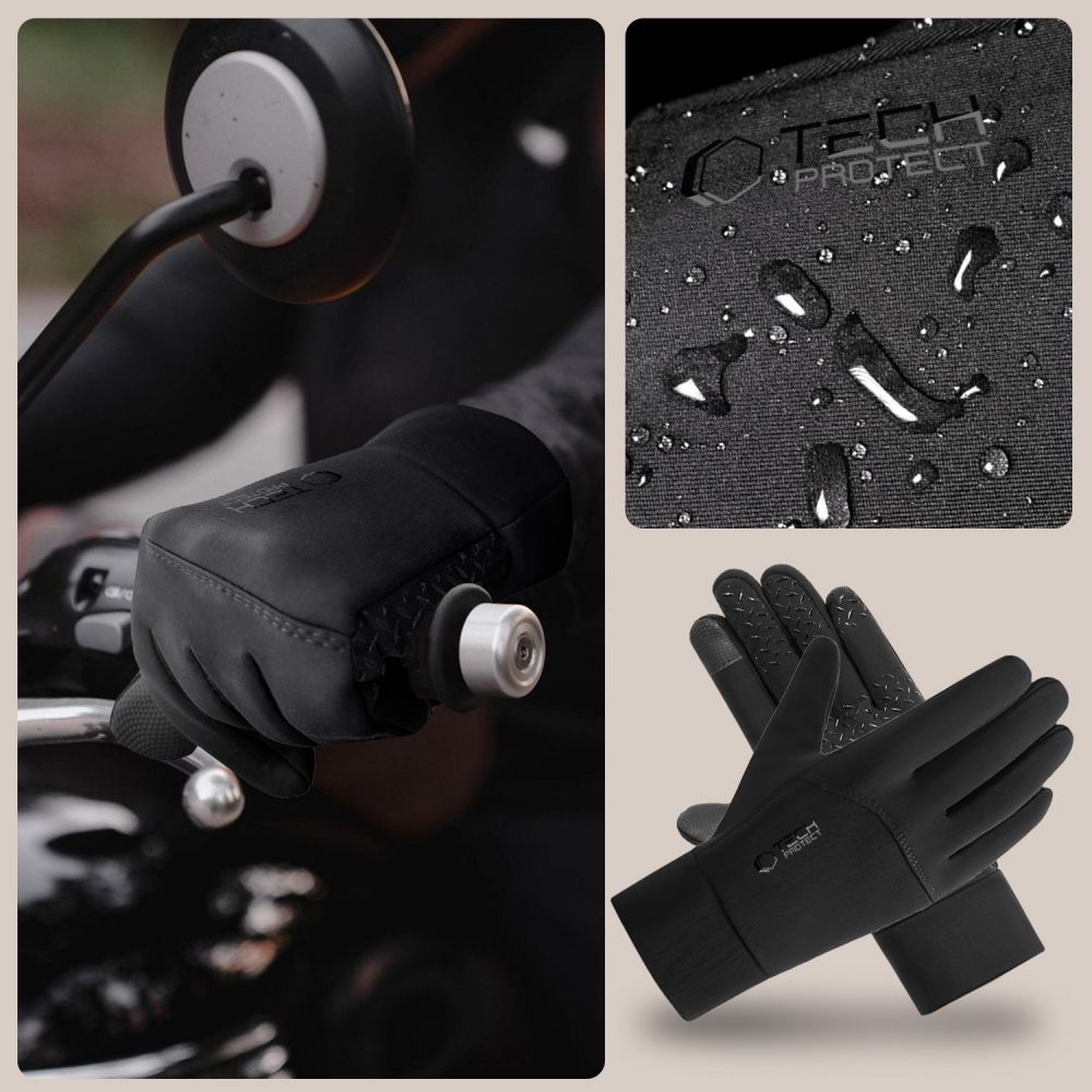 RĘKAWICZKI TECH-PROTECT WG01 WINTER TOUCHSCREEN GLOVES M BLACK CZARNE