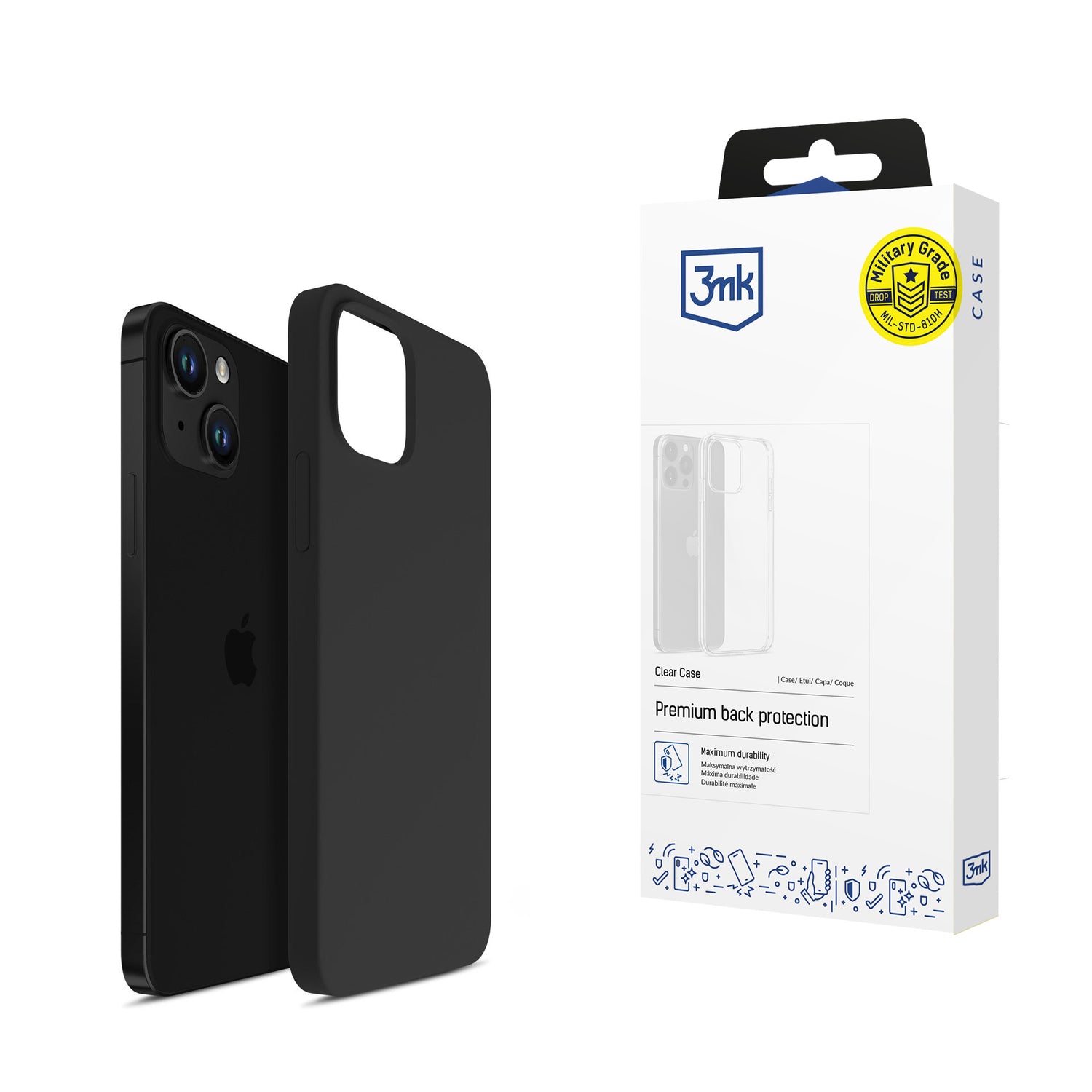 ETUI APPLE IPHONE 15 - 3MK SILICONE CASE CZARNE
