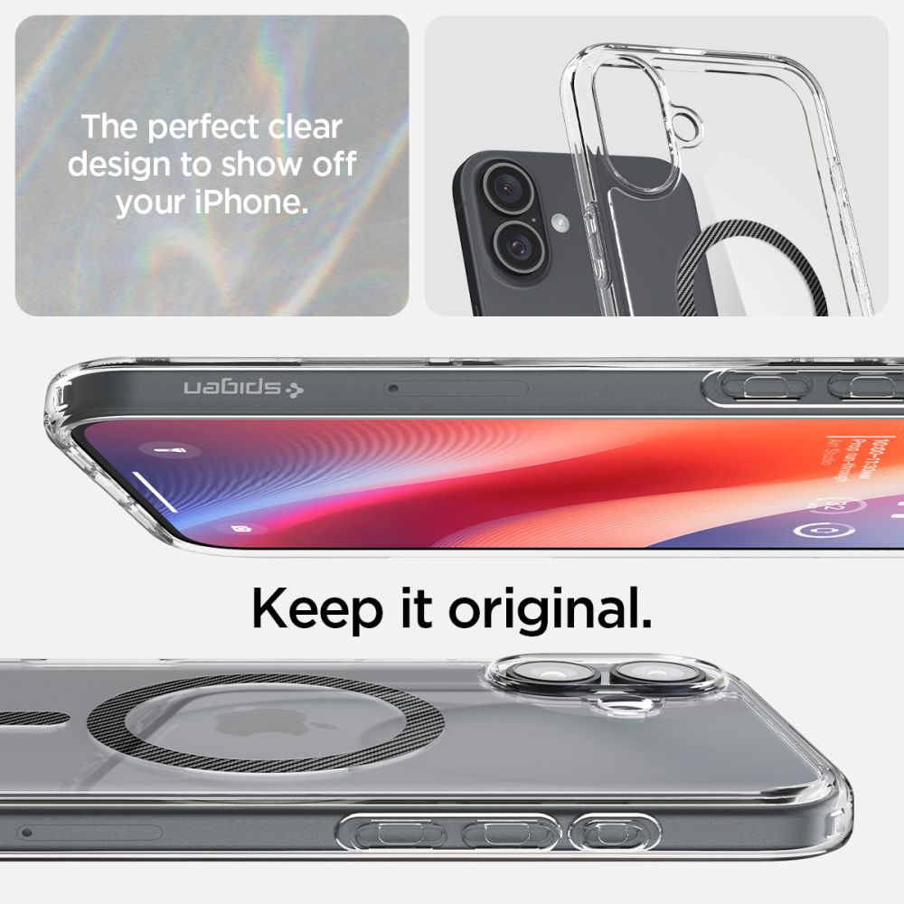 ETUI SPIGEN ULTRA HYBRID MAG MAGSAFE IPHONE 16 TRANSPARETNO KARBONOWE