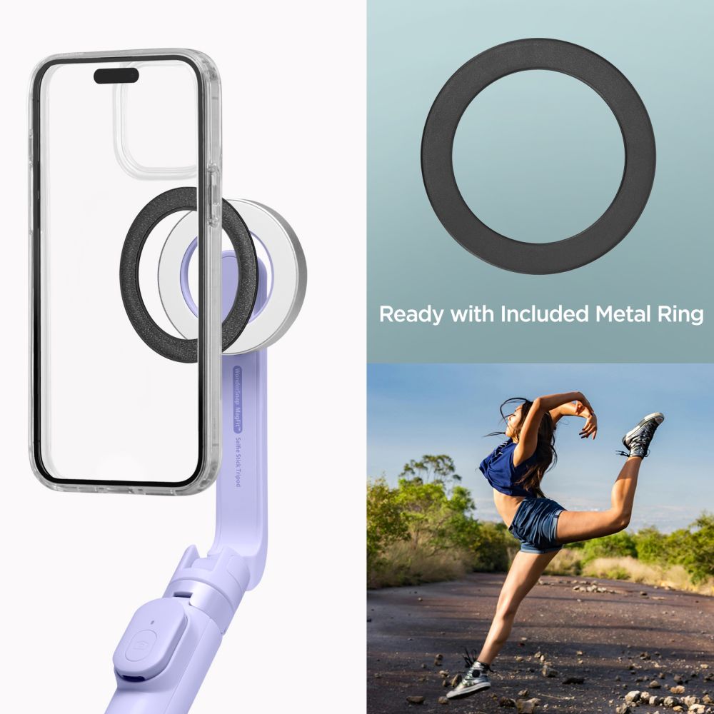 SELFIE STICK TRIPOD SPIGEN S571W MAGSAFE BLUETOOTH FIOLETOWY