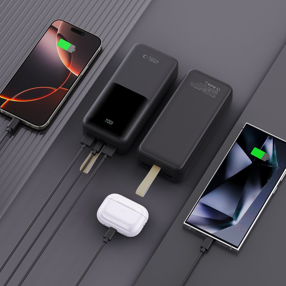 POWERBANK TECH-PROTECT PB03 POWER BANK 30000MAH 22.5W CZARNY