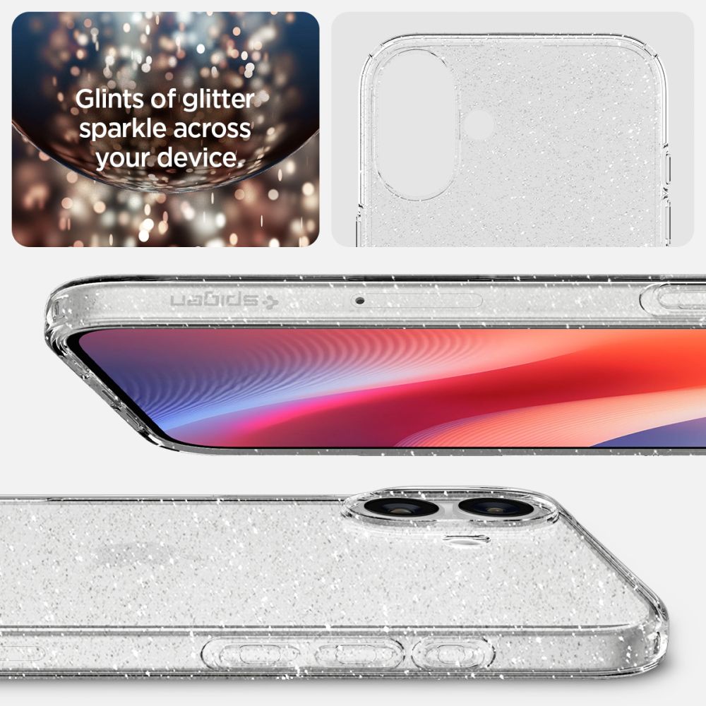 ETUI SPIGEN LIQUID CRYSTAL IPHONE 16 GLITTER CRYSTAL TRANSPARENTNO BROKATOWE