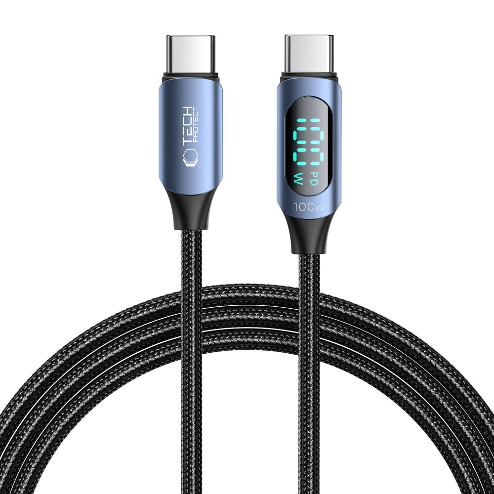 KABEL TECH-PROTECT ULTRABOOST LED TYPE-C CABLE PD100W/5A 200CM NIEBIESKI