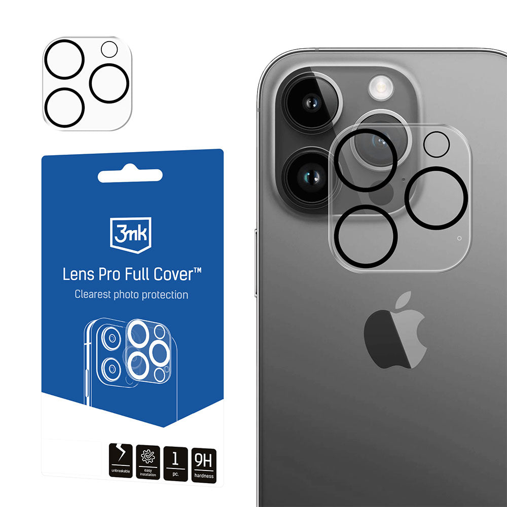 SZKŁO NA APARAT APPLE IPHONE 14 PRO/14 PRO MAX - 3MK LENS PRO FULL COVER