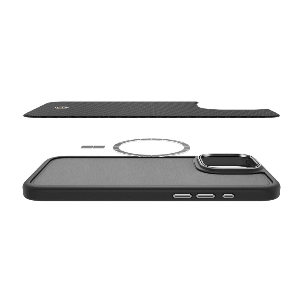 ETUI SPIGEN ENZO ARAMID MAG MAGSAFE IPHONE 16 PRO BLACK/SILVER CZARNO SREBRNE