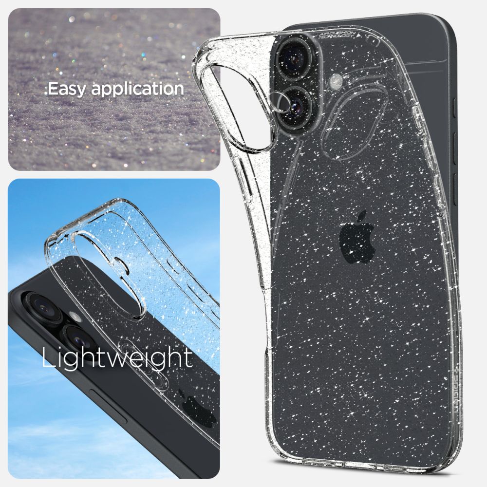 ETUI SPIGEN LIQUID CRYSTAL IPHONE 16 GLITTER CRYSTAL TRANSPARENTNO BROKATOWE