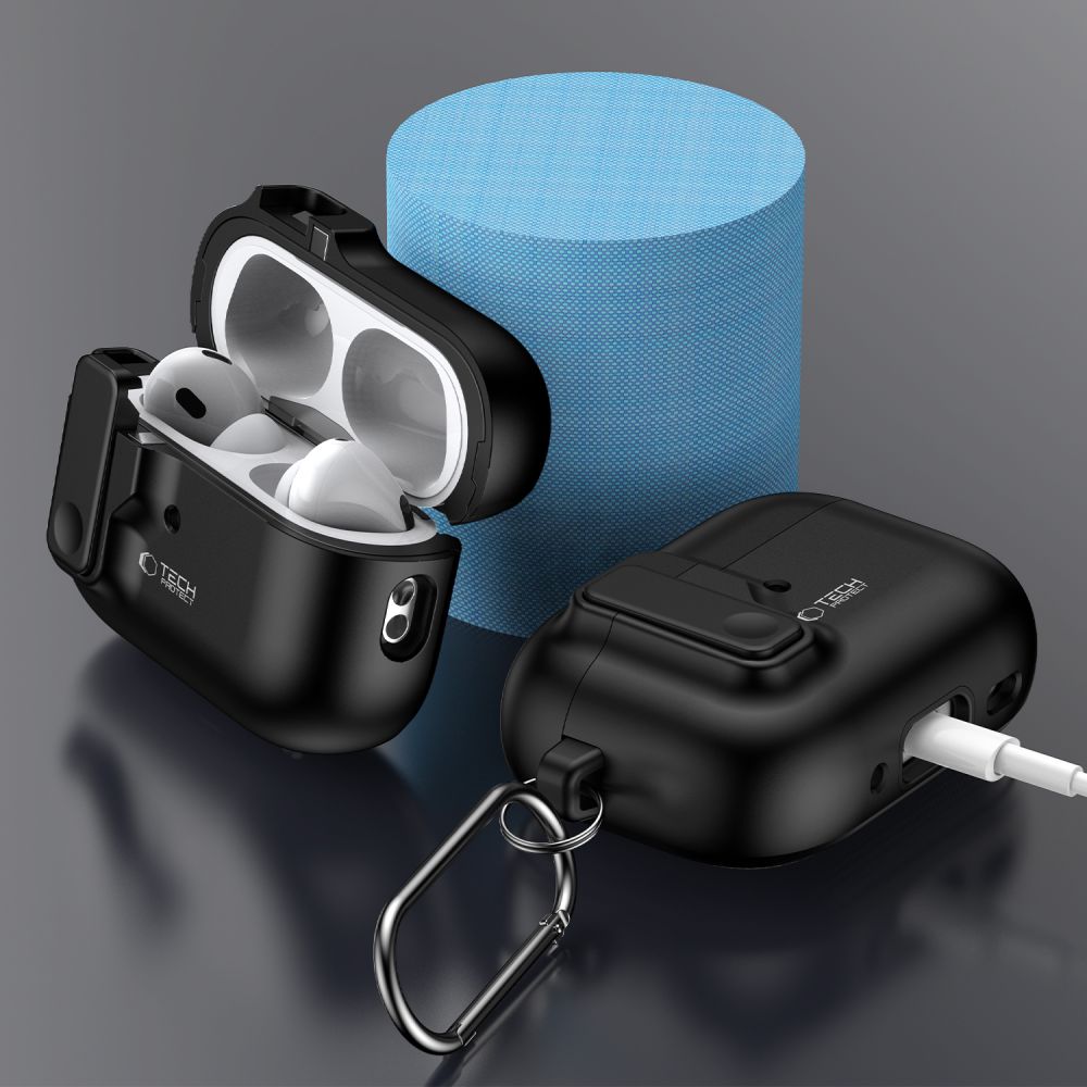 ETUI NA SŁUCHAWKI TECH-PROTECT SLIM HOOK APPLE AIRPODS PRO 1 / 2 BLACK CZARNE