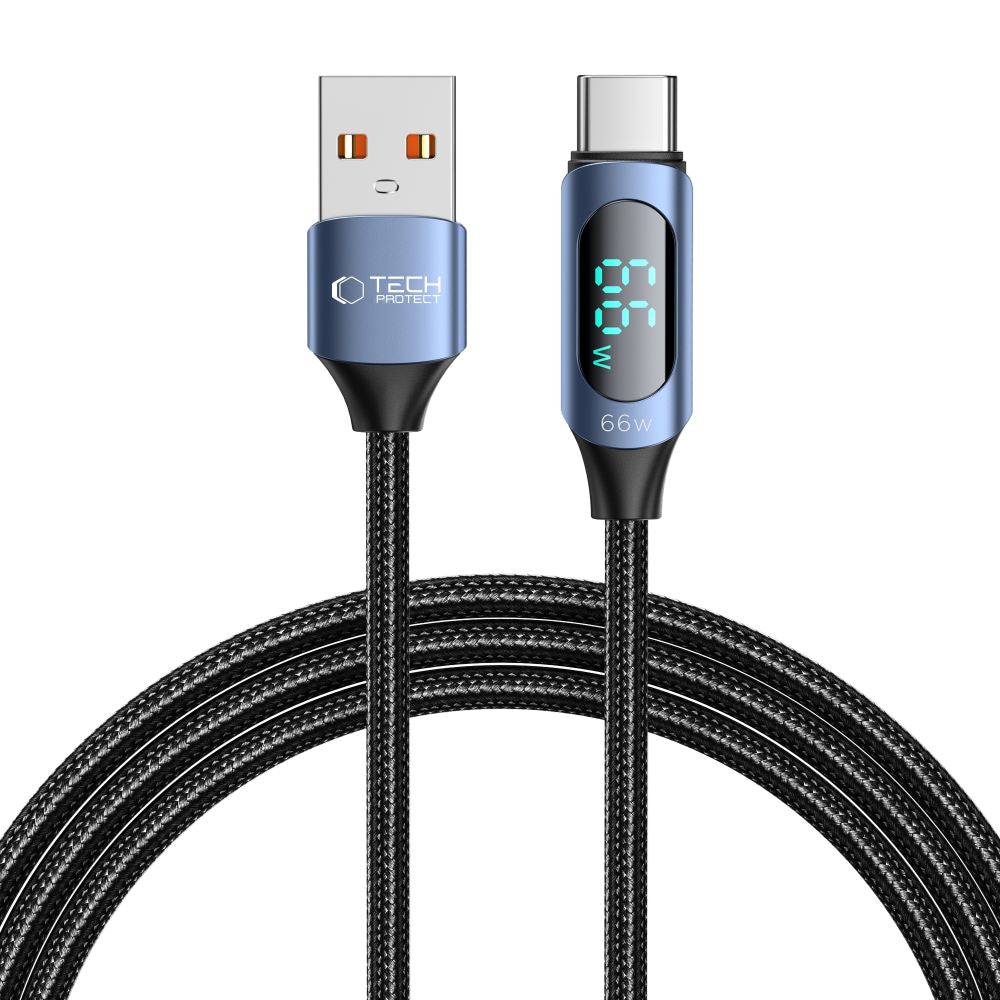 KABEL TECH-PROTECT ULTRABOOST LED TYPE-C CABLE 66W/6A 200CM NIEBIESKI