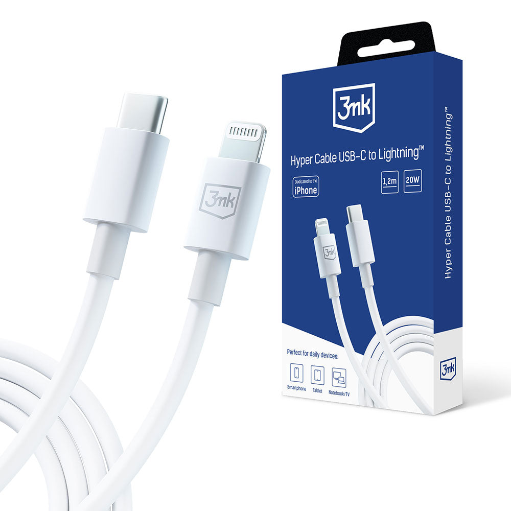 ACCESSORIES - 3MK HYPER CABLE C TO LIGHTNING 20W 1.2M WHITE