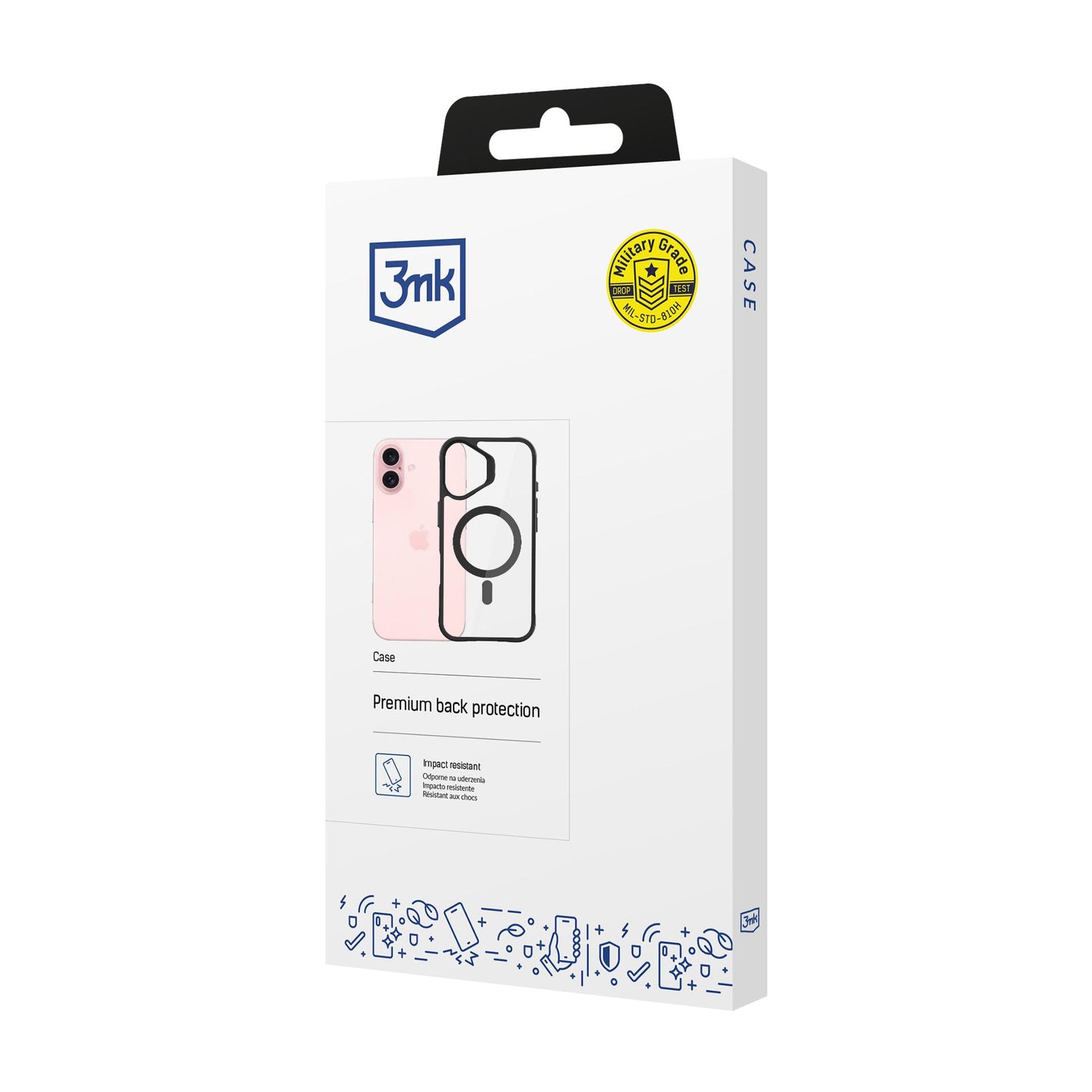 ETUI APPLE IPHONE 16 PLUS - 3MK SATIN ARMOR MAGCASE CZARNE