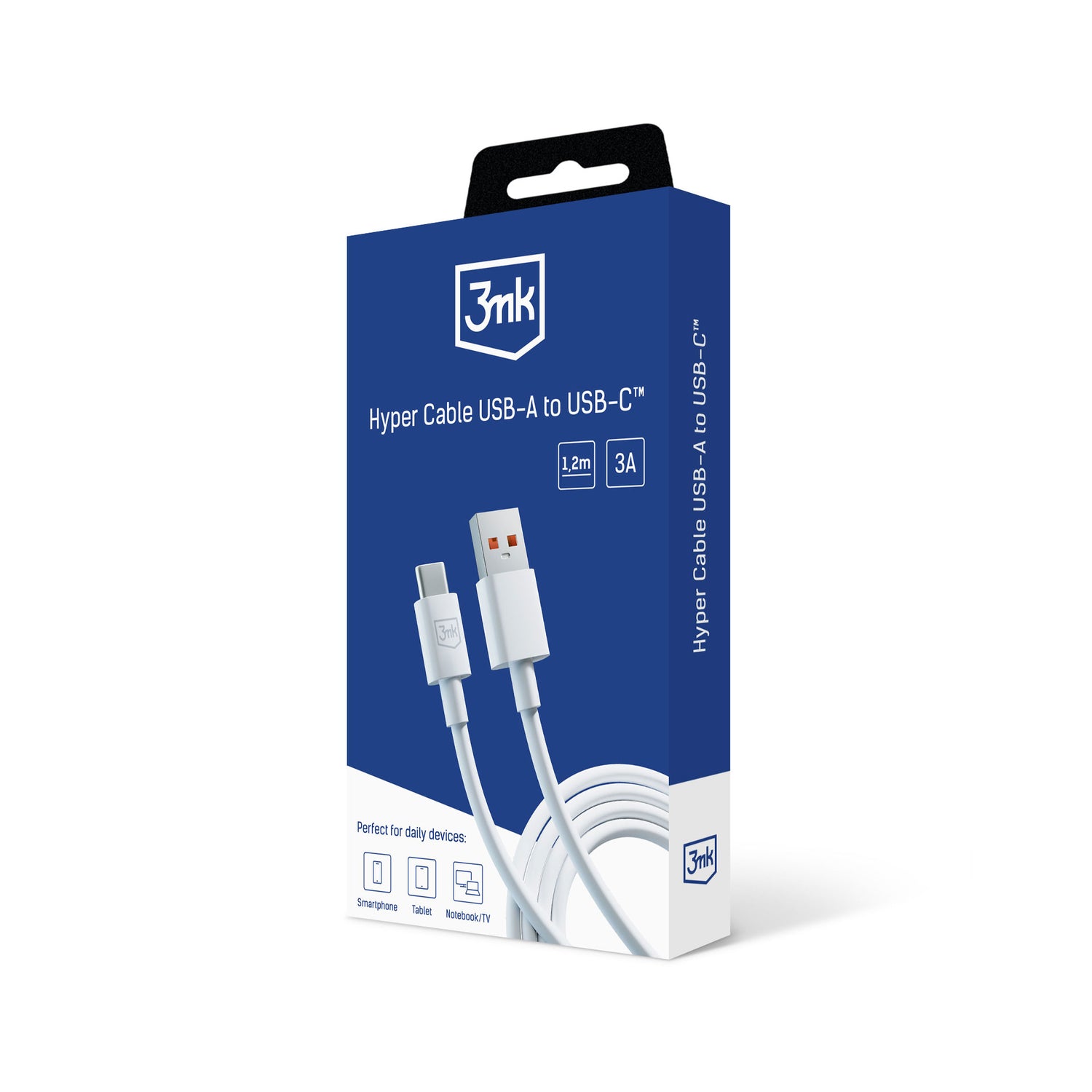KABEL 3MK HYPER CABLE A TO C 1.2M 5A WHITE BIAŁY