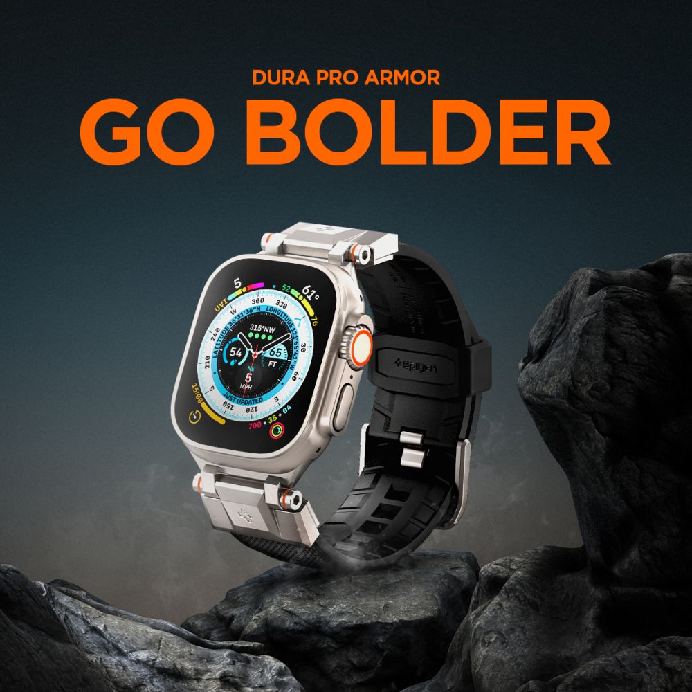 PASEK SPIGEN DURAPRO ARMOR APPLE WATCH 6 / 7 / 8 / 9 / 10 / SE / ULTRA 1 / 2 (44 / 45 / 46 / 49 MM) BLACK CZARNY