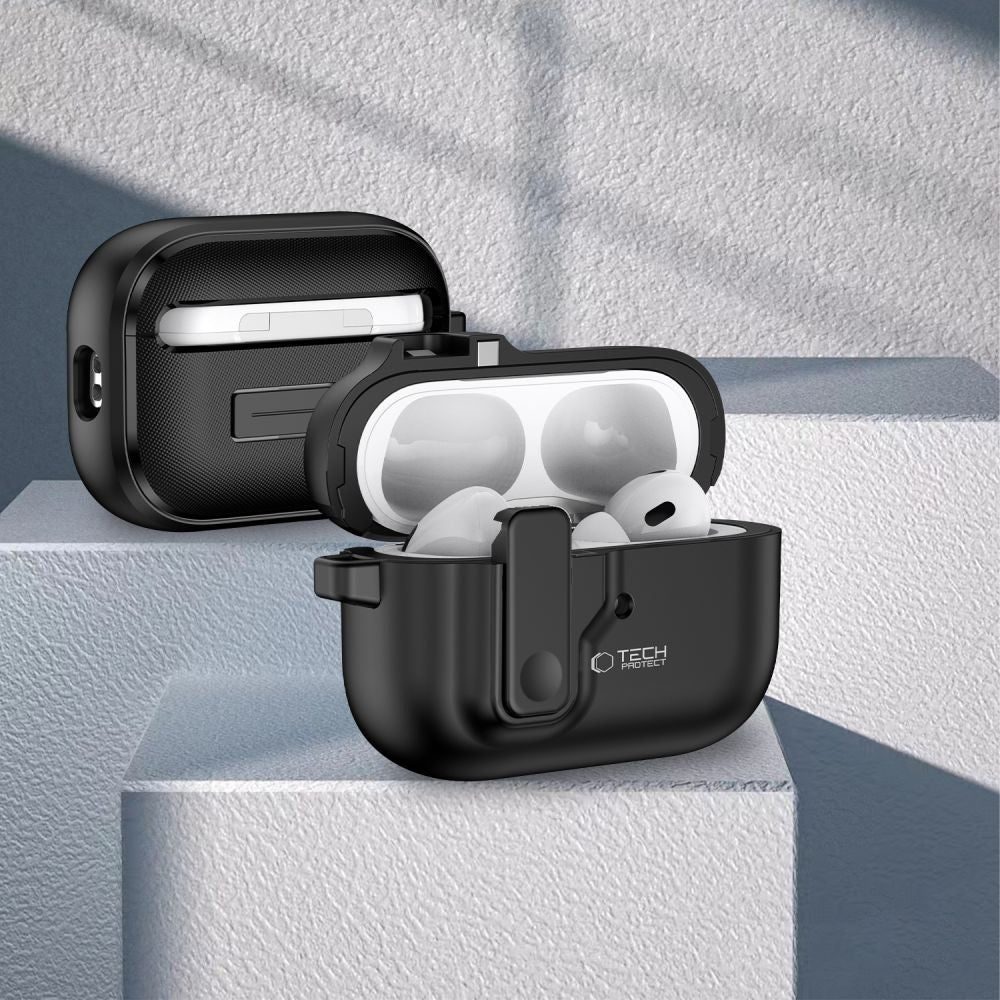 ETUI NA SŁUCHAWKI TECH-PROTECT SLIM HOOK APPLE AIRPODS PRO 1 / 2 BLACK CZARNE