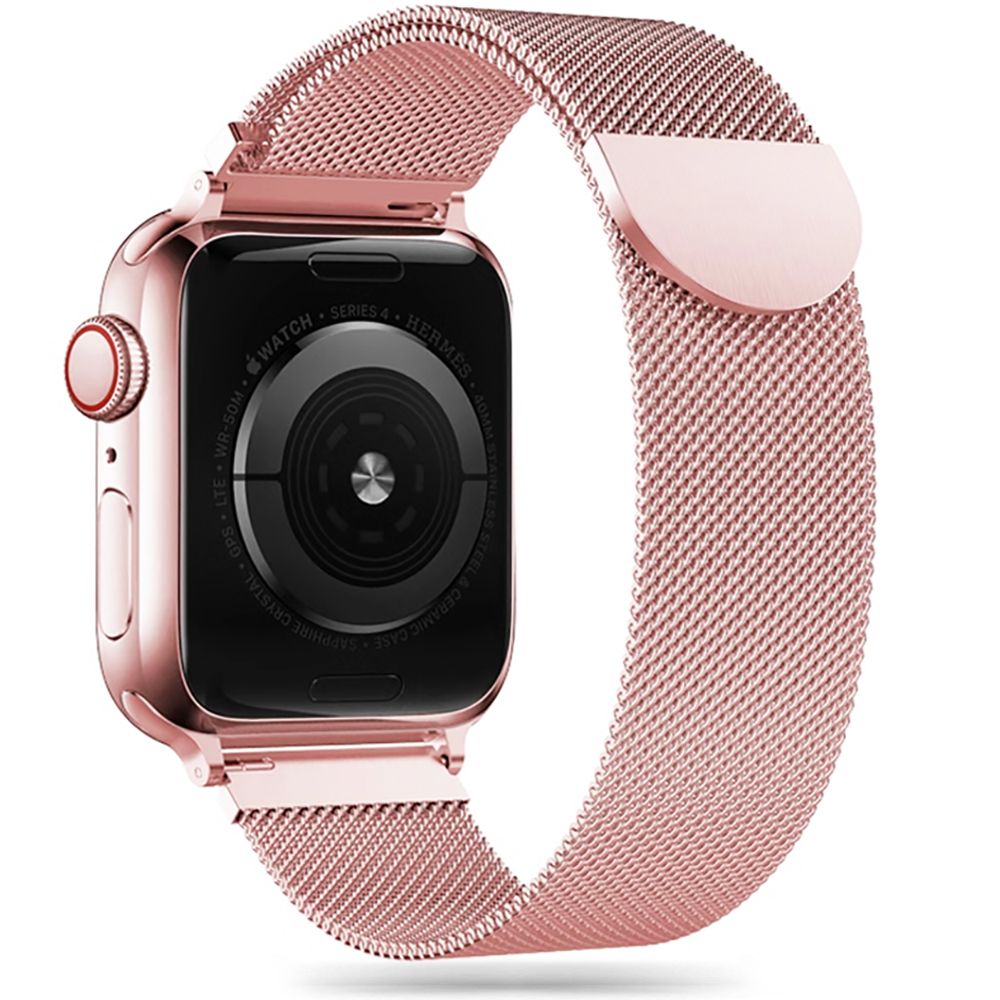 PASEK TECH-PROTECT MILANESEBAND APPLE WATCH 6 / 7 / 8 / 9 / 10 / SE / ULTRA 1 / 2 (44 / 45 / 46 / 49 MM) RÓŻOWO ZŁOTY