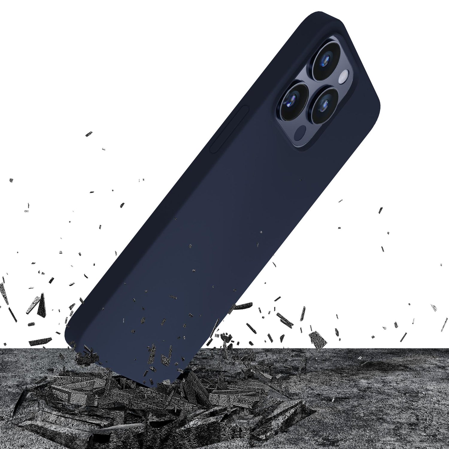 ETUI APPLE IPHONE 16 PRO MAX - 3MK SILICONE CASE DARK NAVY GRANATOWE