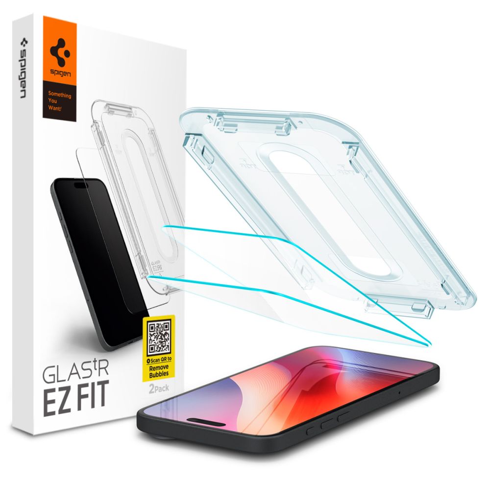 SZKŁO HARTOWANE SPIGEN GLAS.TR ”EZ FIT” 2-PACK IPHONE 16 PRO MAX CLEAR TRANSPARETNE