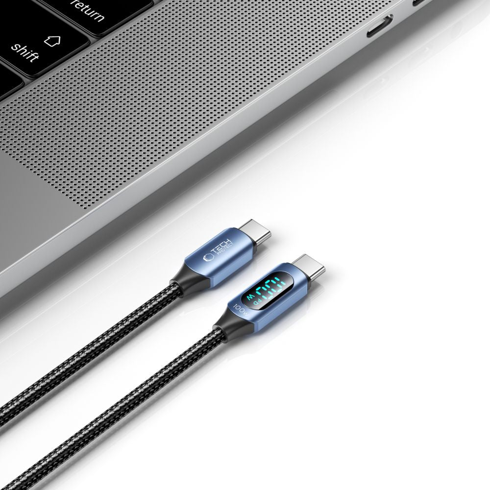 KABEL TECH-PROTECT ULTRABOOST LED TYPE-C CABLE PD100W/5A 200CM NIEBIESKI