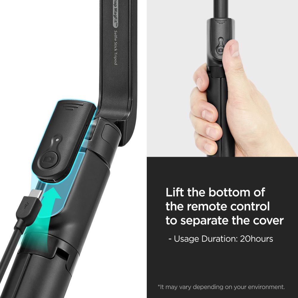 SELFIE STICK TRIPOD SPIGEN S580W MAGSAFE BLUETOOTH BLACK CZARNY