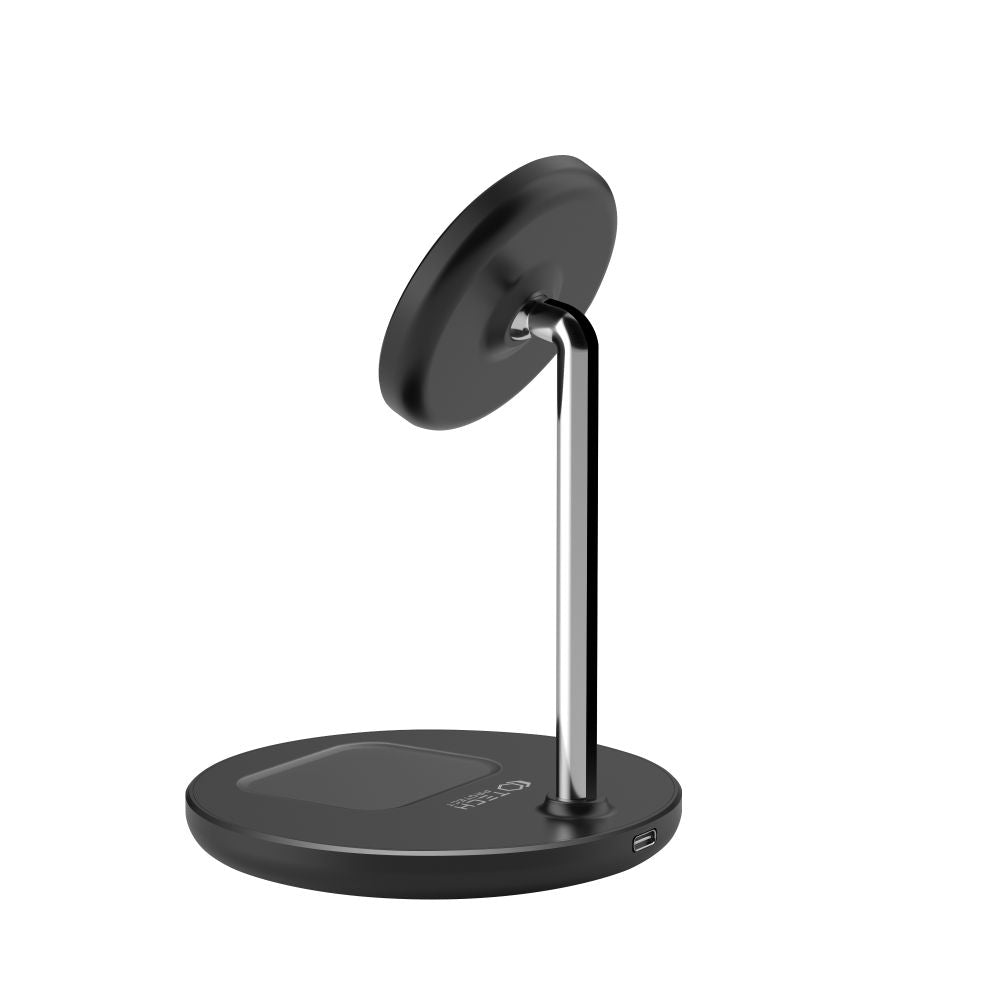 ŁADOWARKA INDUKCYJNA 2W1 TECH-PROTECT QI15W-A21 2IN1 MAGNETIC MAGSAFE WIRELESS CHARGER CZARNA