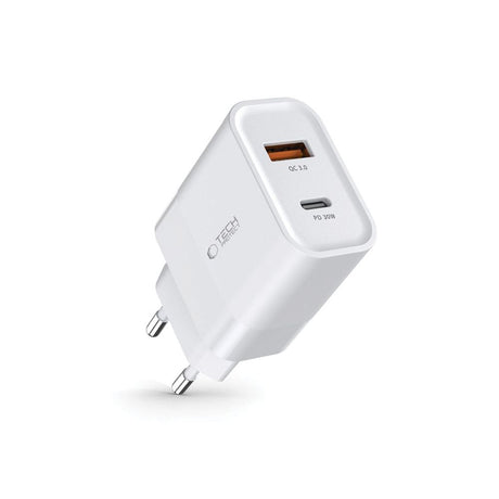 ŁADOWARKA SIECIOWA TECH-PROTECT C30W 2-PORT NETWORK CHARGER PD30W/QC3.0 BIAŁA