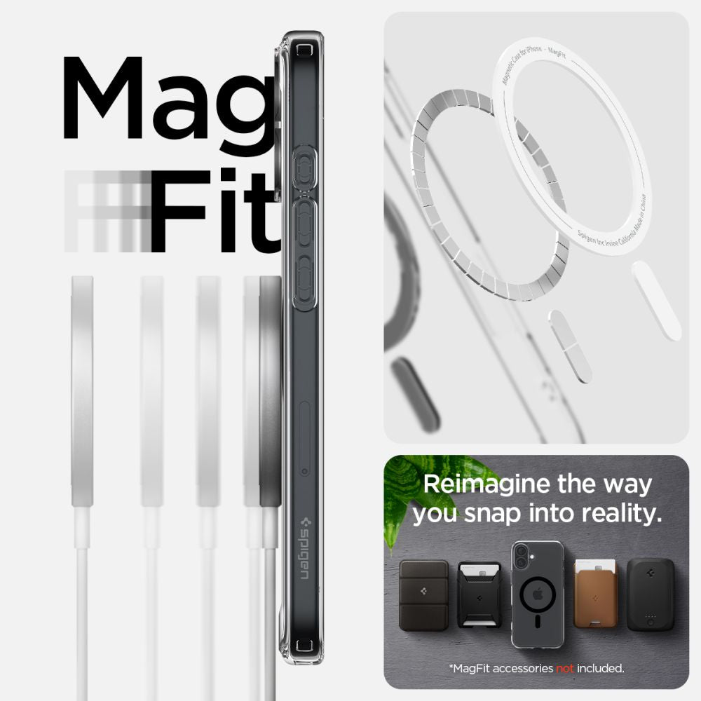 ETUI SPIGEN ULTRA HYBRID MAG MAGSAFE IPHONE 16 TRANSPARETNO CZARNE