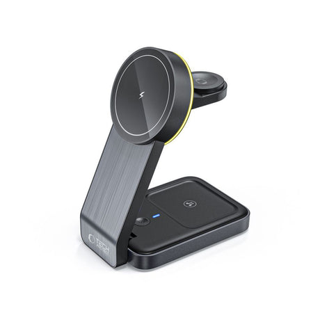 ŁADOWARKA INDUKCYJNA 3W1 TECH-PROTECT QI15W-A28 3IN1 MAGNETIC MAGSAFE WIRELESS CHARGER CZARNY