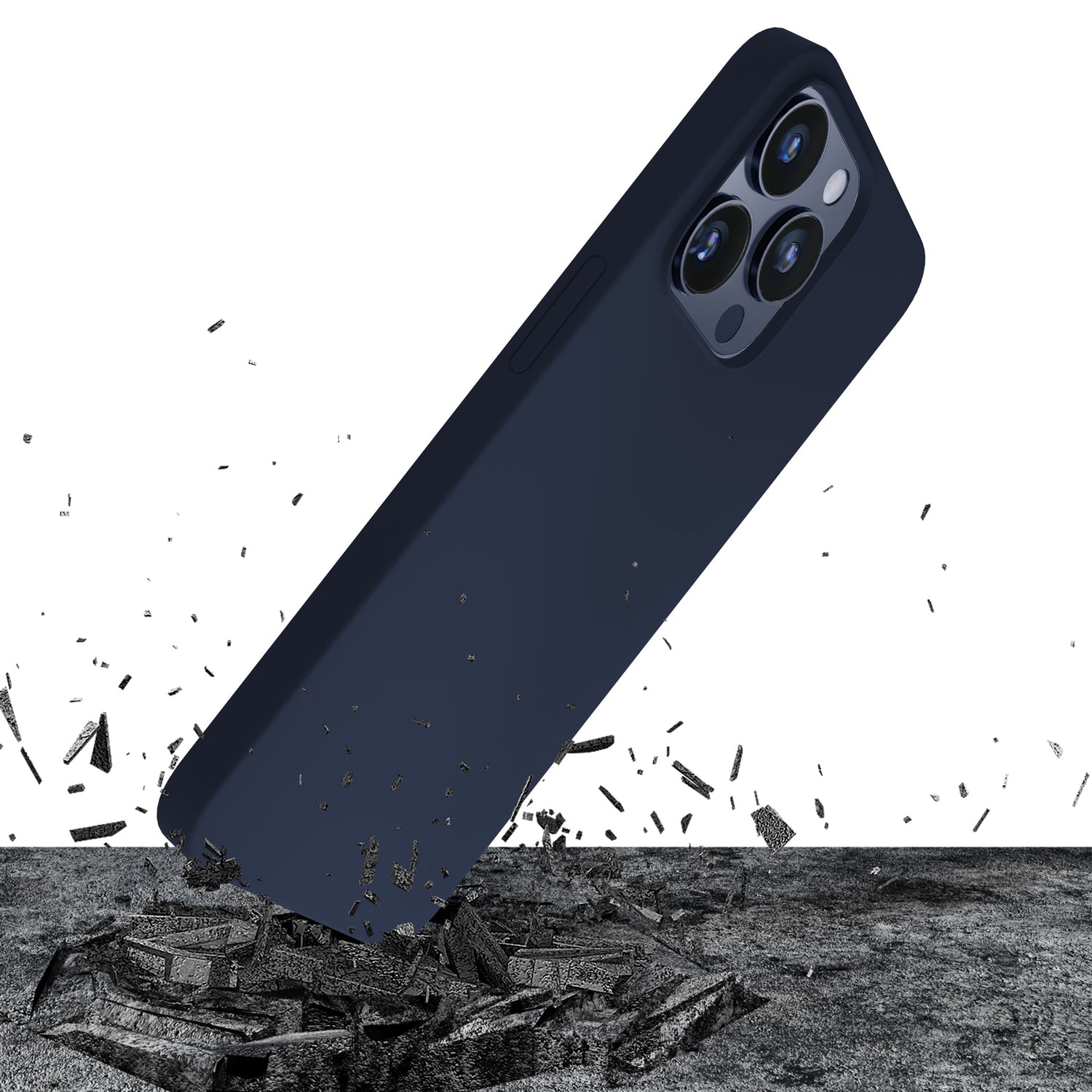 ETUI APPLE IPHONE 15 PRO - 3MK SILICONE CASE DARK NAVY GRANATOWE