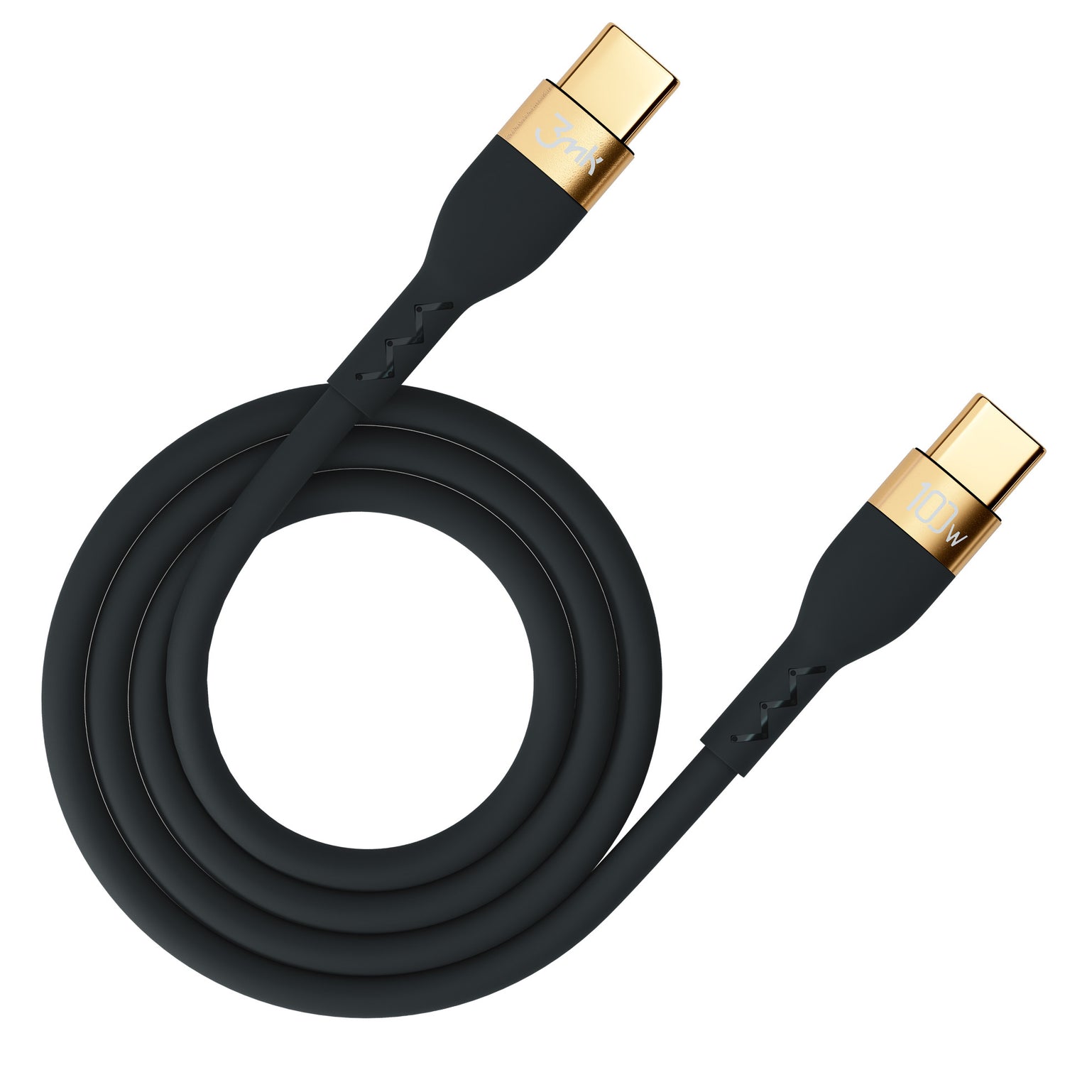 KABEL 3MK HYPER SILICONE CABLE USB C DO USB C 2M 100W BLACK CZARNY