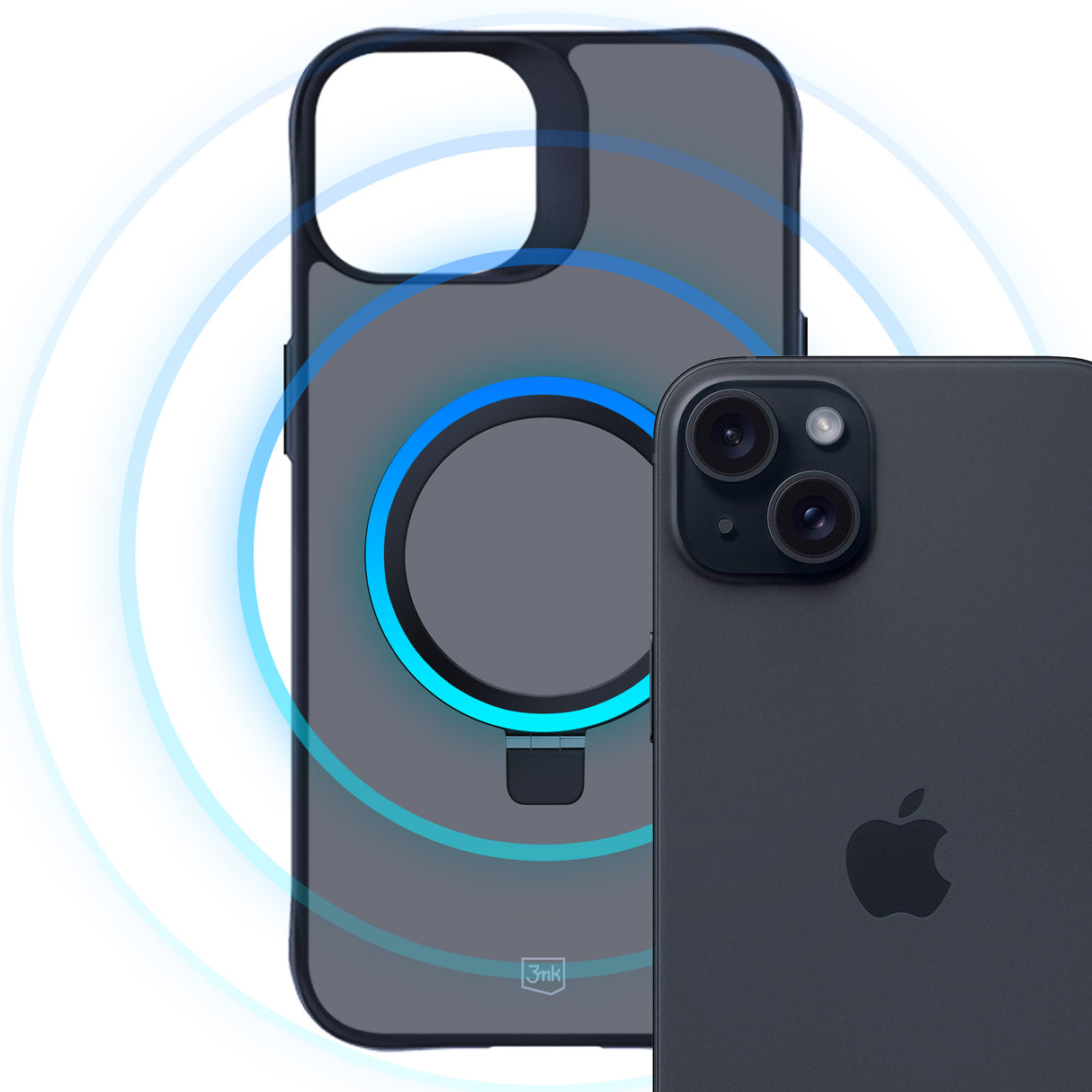 ETUI APPLE IPHONE 15 PLUS - 3MK SMOKE CASE MAG&STAND