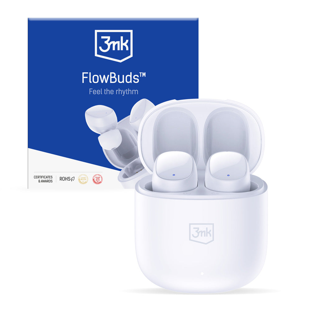 SŁUCHAWKI 3MK FLOWBUDS WHITE BIAŁE