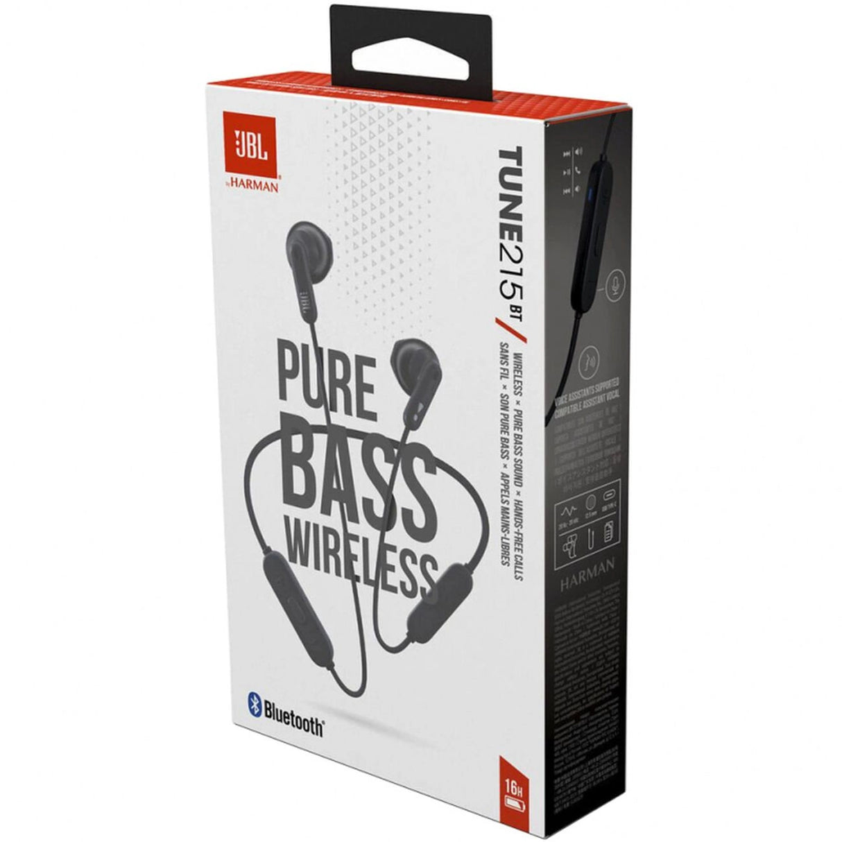 SŁUCHAWKI BEZPRZEWODOWE JBL TUNE 215BT DOUSZNE - CZARNE
