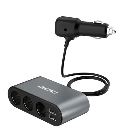 DUDAO ŁADOWARKA SAMOCHODOWA 2X USB / 3X ROZDZIELACZ GNIAZDA ZAPALNICZKI CZARNY (R1PRO BLACK)