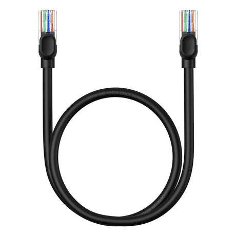 KABEL ETHERNET BASEUS HIGH SPEED CAT 5 RJ-45 1000MB/S 0,5M OKRĄGŁY - CZARNY