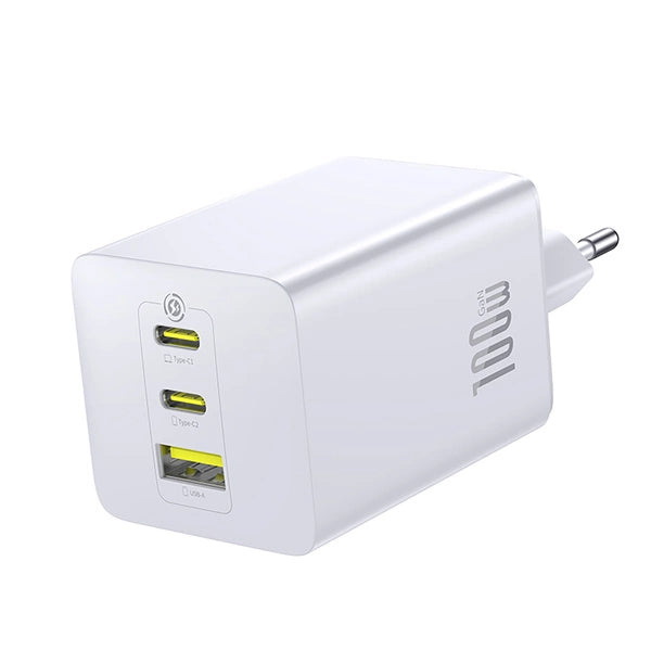 ŁADOWARKA SIECIOWA BASEUS ENERFILL FE11 2 X USB-C / USB-A 100W - BIAŁA