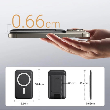 PORTFEL UGREEN MAGNETIC WALLET 45165 MAGNETYCZNY MAGSAFE Z PODSTAWKĄ - CZARNY