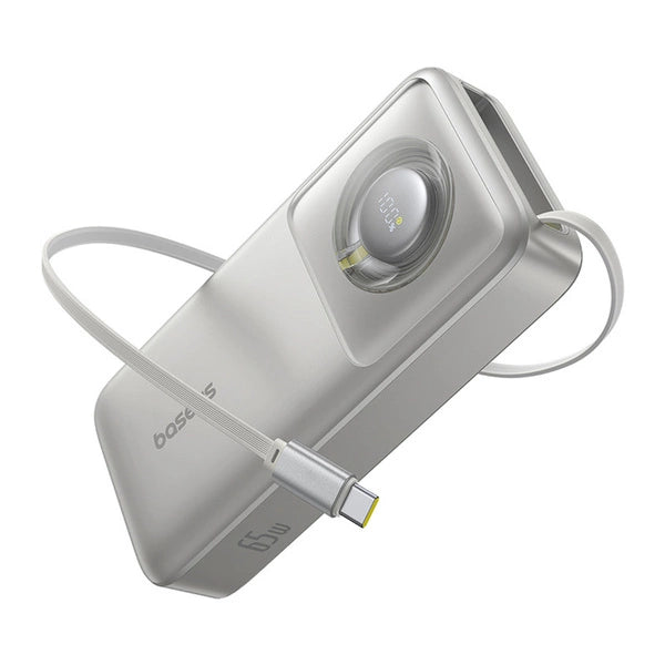 POWERBANK BASEUS FREE2PULL 20000MAH 65W ZE ZWIJANYM KABLEM USB-C - SZARY