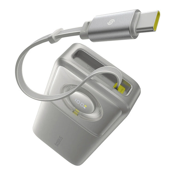 POWERBANK BASEUS FREE2PULL 20000MAH 65W ZE ZWIJANYM KABLEM USB-C - SZARY